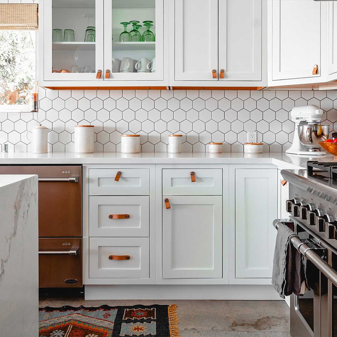 corner of white kitchen